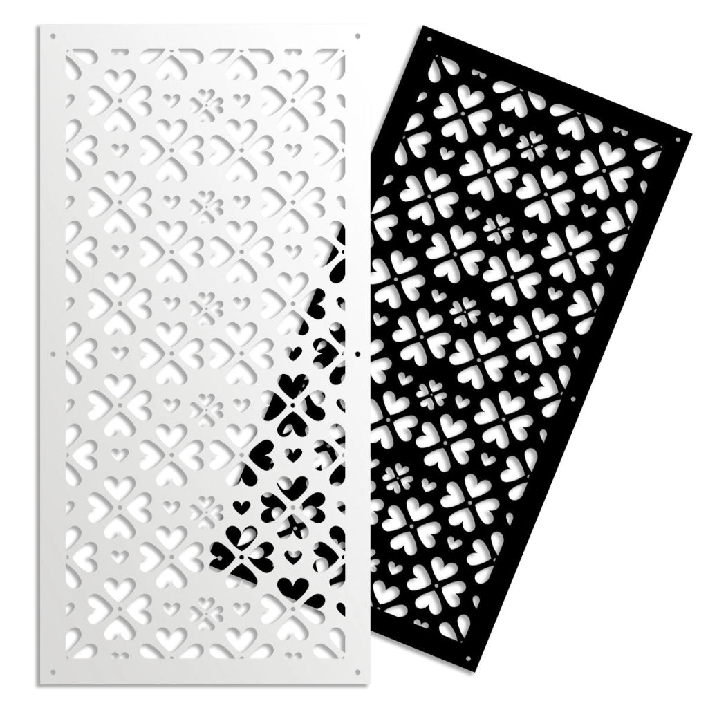 LOVE ME - Pannello in PVC traforato - Parasole Colore: nero, Misura: 73x148 cm
