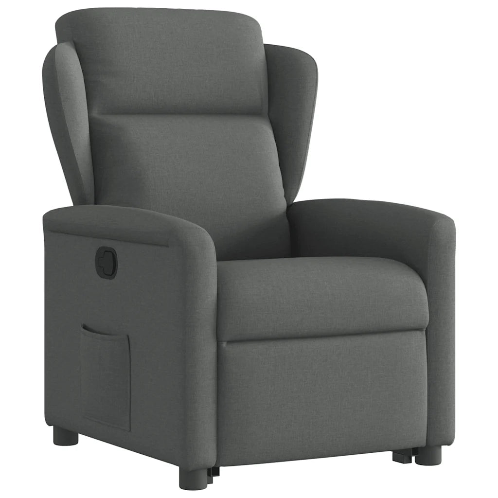 Poltrona Alzapersona Reclinabile Grigio Scuro in Tessuto 3303135