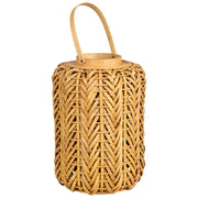 Lanterna in legno marrone con luce a batteria, D28x40h cm