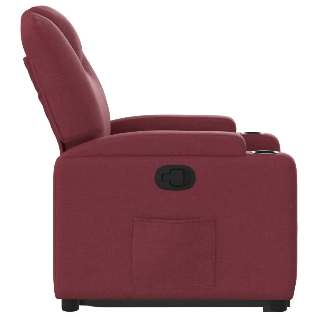 Divano Sedia-Poltrona Alzapersona Reclinabile Rosso Vino in Tessuto 134299
