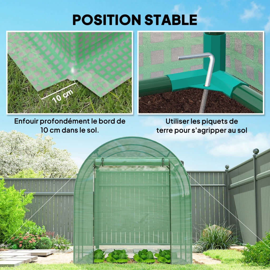 Serra tunnel per giardino ¨C Zephmum ¨C Verde, bache PE, 180x180x200 cm