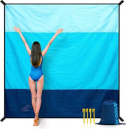 Striscia da spiaggia 210 x 200 cm - Ombrellone da picnic impermeabile - Leggero e duraturo - Leggero e trasportabile con tasca di stoccaggio - Ideale per viaggi, campeggio e vacanze in spiaggia