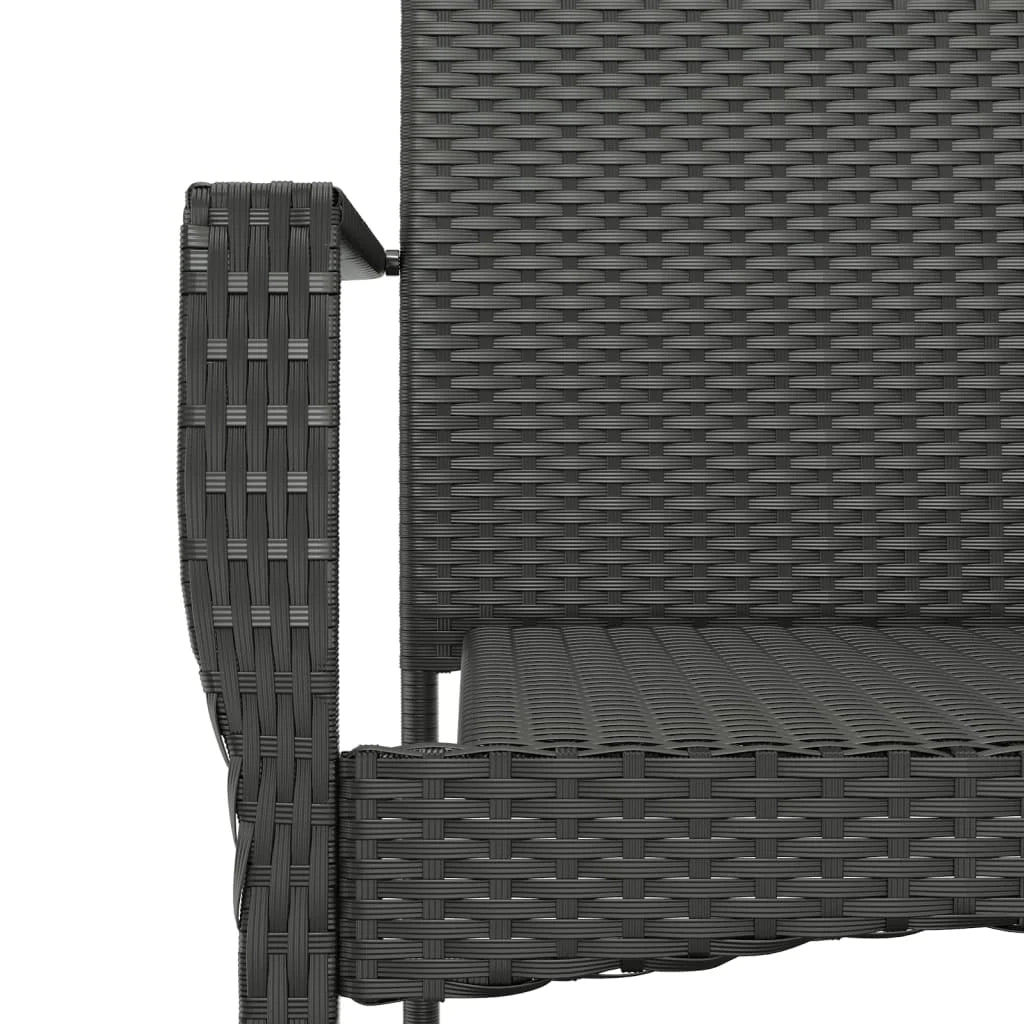 Set da pranzo da giardino in vimini sintetico nero composto da 5 pezzi e cuscini 02_0014875