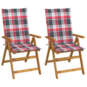 Sedie da Giardino Reclinabili 2 pz con Cuscini Massello Acacia cod mxl 23999