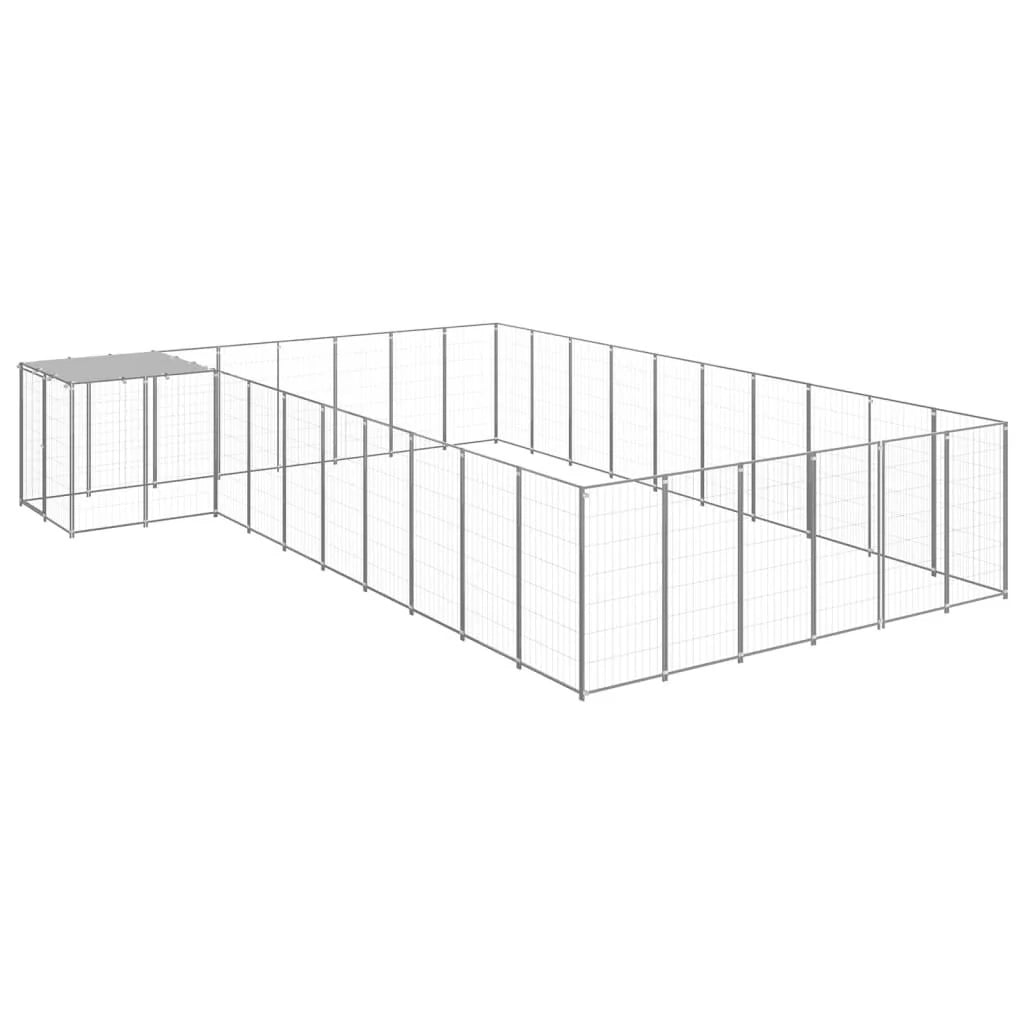 Gabbia per cani da esterno recinto per animali colore argento 19,36 m² in acciaio codice 02_0000248