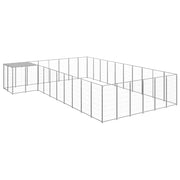 Gabbia per cani da esterno recinto per animali colore argento 19,36 m² in acciaio codice 02_0000248