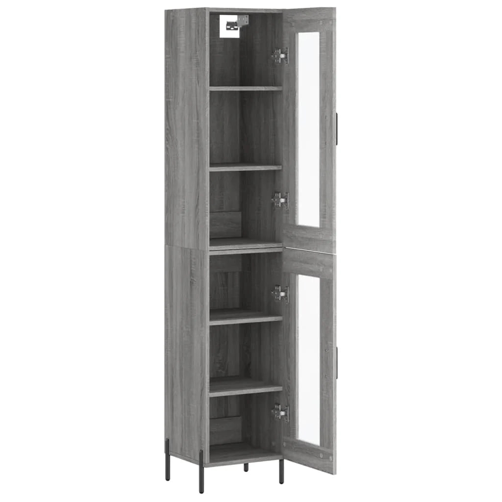 Buffet credenza cassettiera armadio mobile contenitore organizer cucina soggiorno salotto rovere Sonoma alto 34,5 x 34 x 180 cm legno ingegnerizzato grigio 02_0035218
