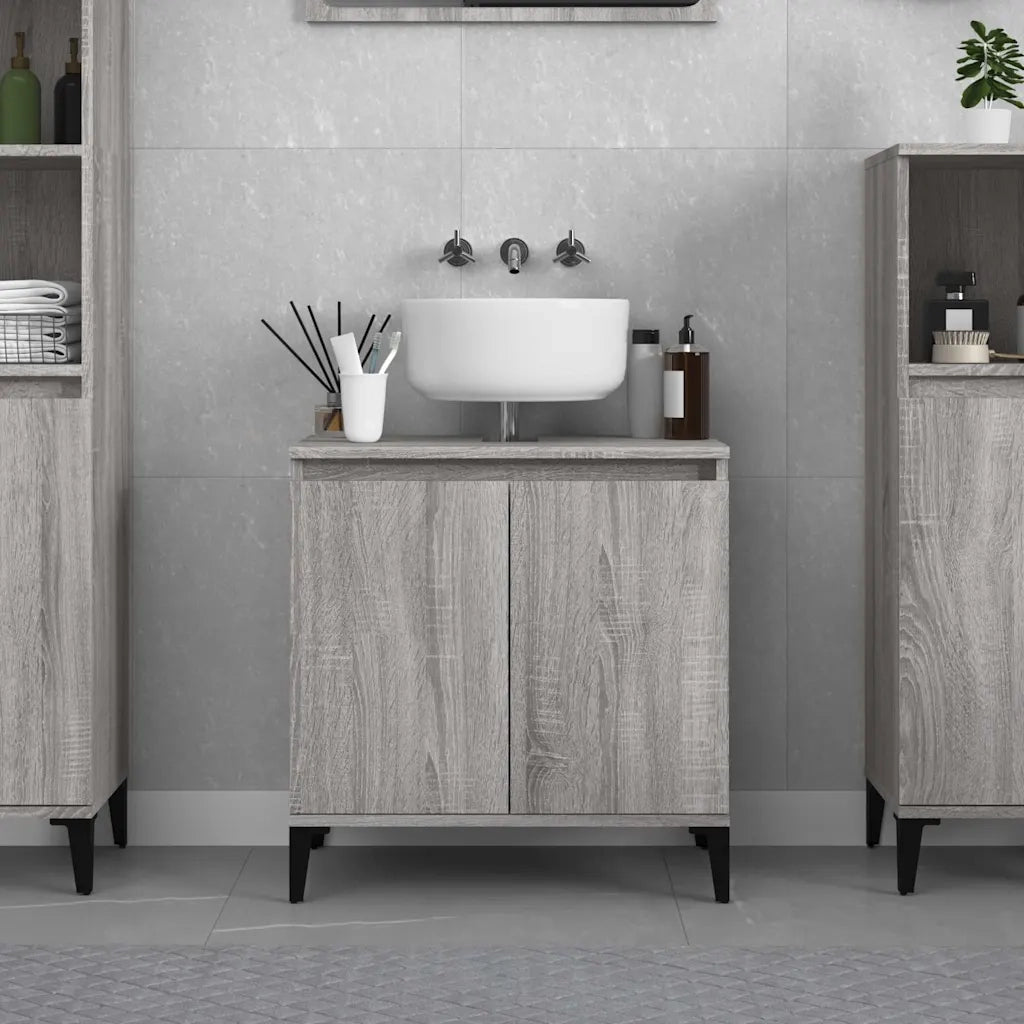 Mobile Lavabo | Armadio Lavabo Grigio Sonoma 58x33x60 cm in Legno Multistrato