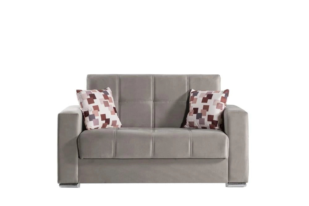 Divano 2 Posti Con Cassettone 2 Cuscini Braccioli ALBA CM. 158x85x92
