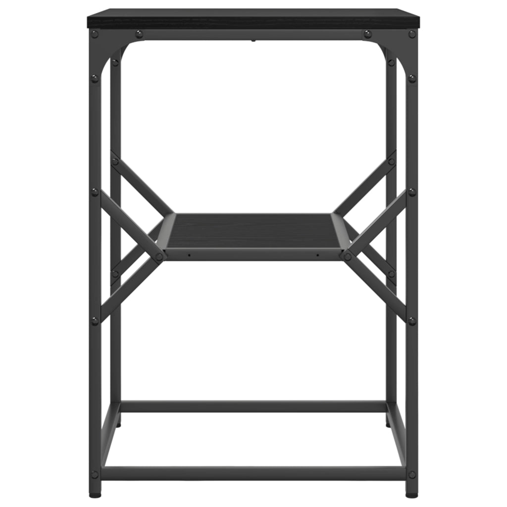 Tavolino  Nero Rovere 41x40x60 cm Legno ingegnerizzato