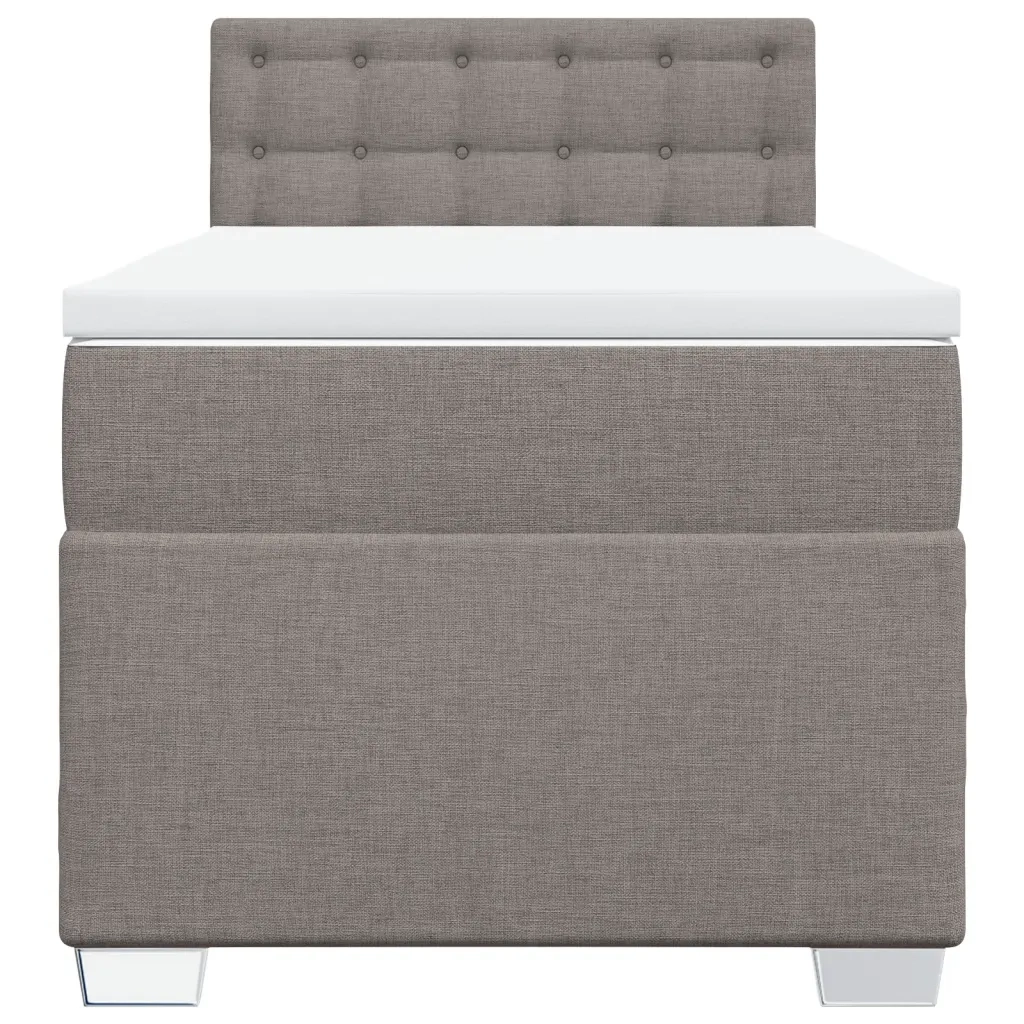 vidaXL Giroletto a Molle con Materasso Tortora 90x190 cm in Tessuto