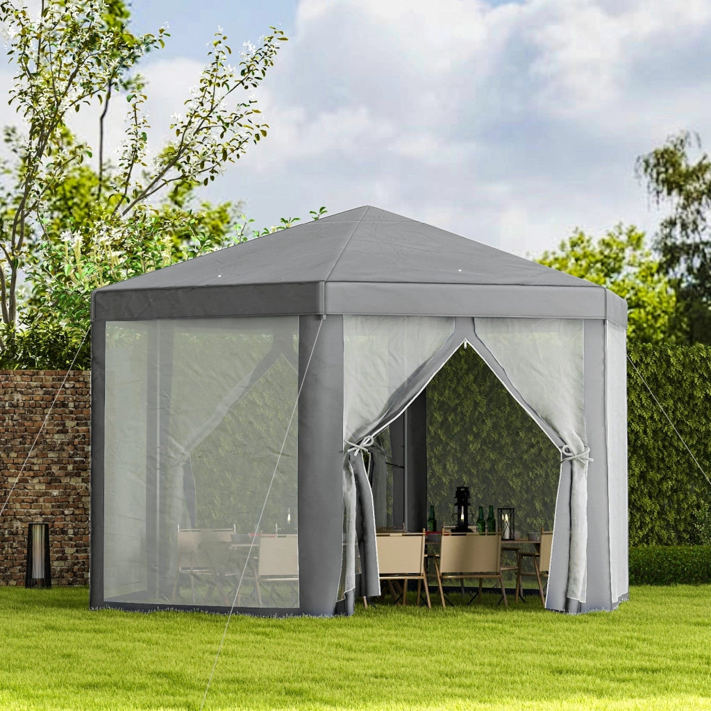 Gazebo esagonale da giardino ¨C Xylo ¨C metallo polyrattan grigio stile cosy