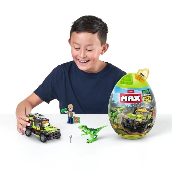 Set di costruzione - ZURU - Dino Adventure Raptor Force - 252 pezzi - Camion incluso - Istruzioni semplici