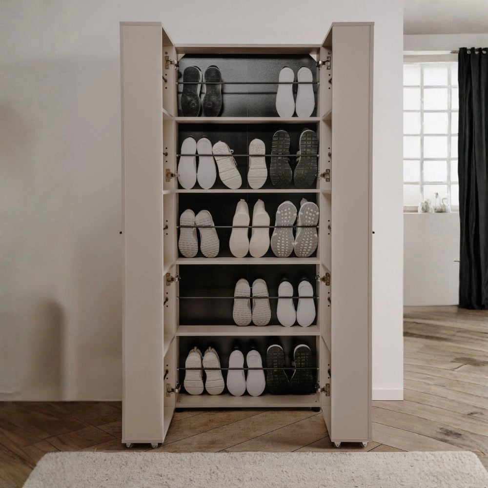 Scarpiera cashmere 2 ante con scomparti Lugo02A 74x34x181