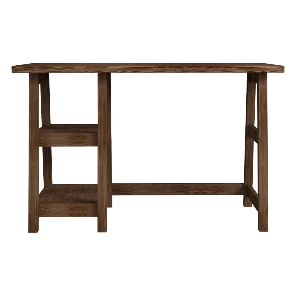 Tollo, Scrivania 3 Ripiani, 120x51x74h cm Marrone Noce