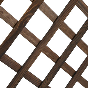 Fioriera da Giardino con Traliccio 72,5x31,5x149,5 cm in Legno di Abete Carbonizzato