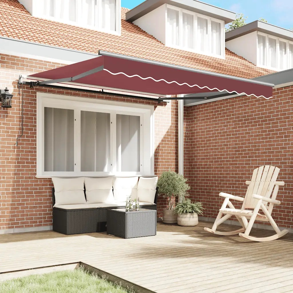 vidaXL Tenda da Sole Retrattile Automatica Bordò 300x250 cm