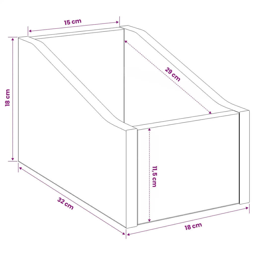 Scatola per dischi LP Rovere Artigianale 18 x 32 x 18 cm 8012808