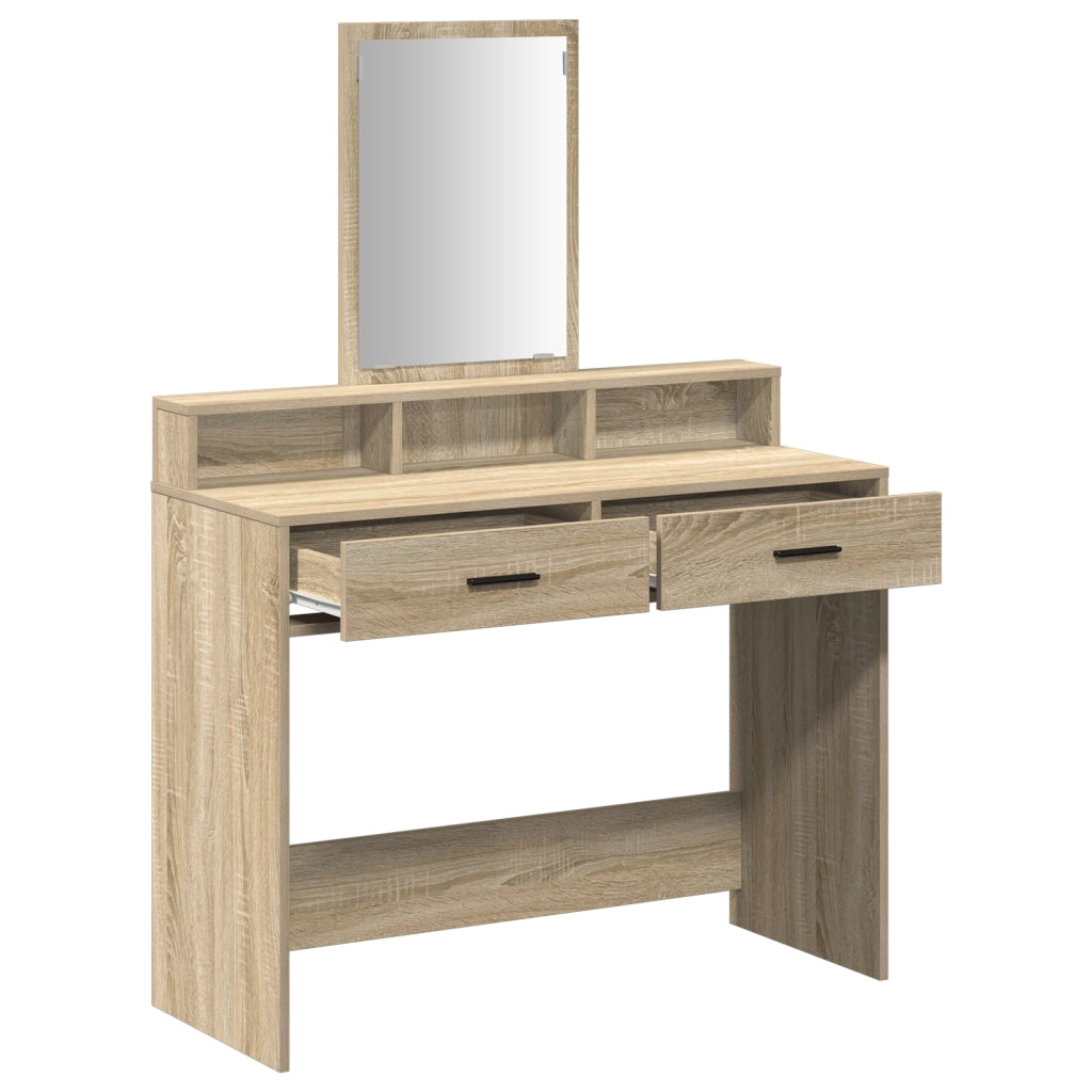 Tolettiera  con cassetti in rovere Sonoma 100x41x140 cm