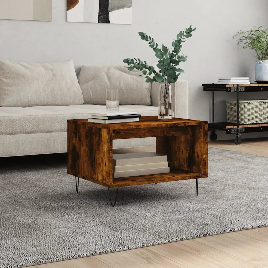 Tavolino da Salotto Rovere Fumo 60x50x40 cm Legno Multistratocod mxl 128801