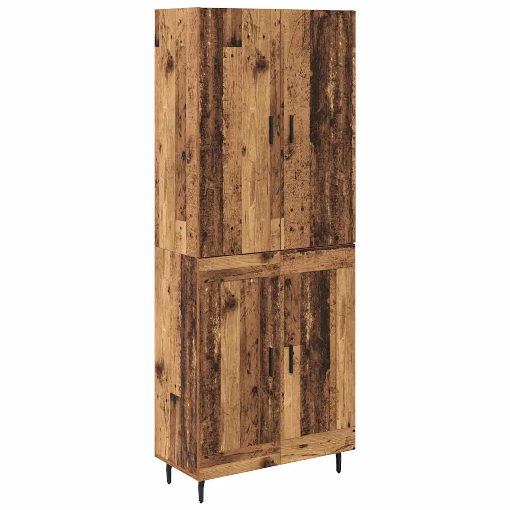 Credenza 2 pcs Legno vecchio Legno Stratificato e Vetro 3415690