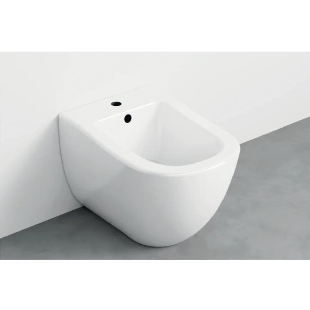 Bidet a Terra Ceramica Cielo "Fluid" Bianco Lucido