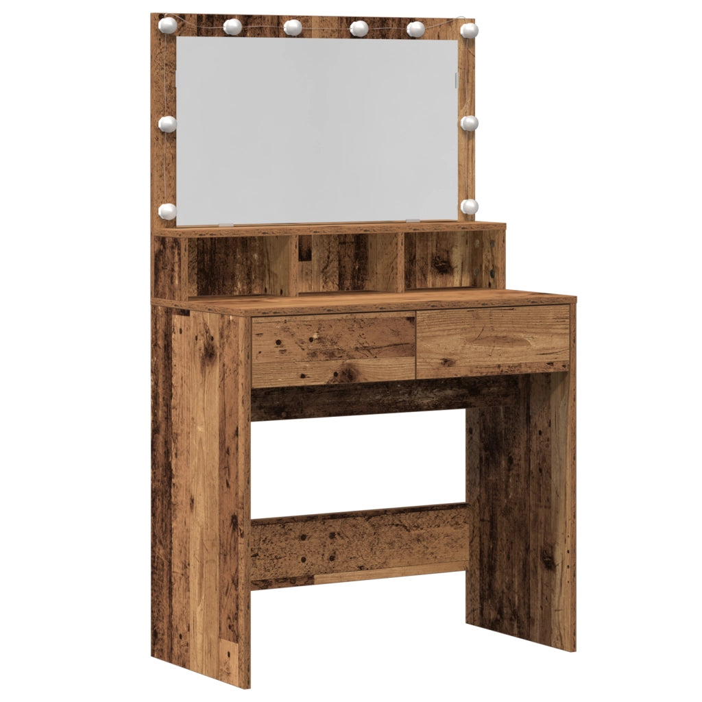 vidaXL Tavolo da Trucco con cassetto Legno vecchio 80 x 41 x 134.5 cm