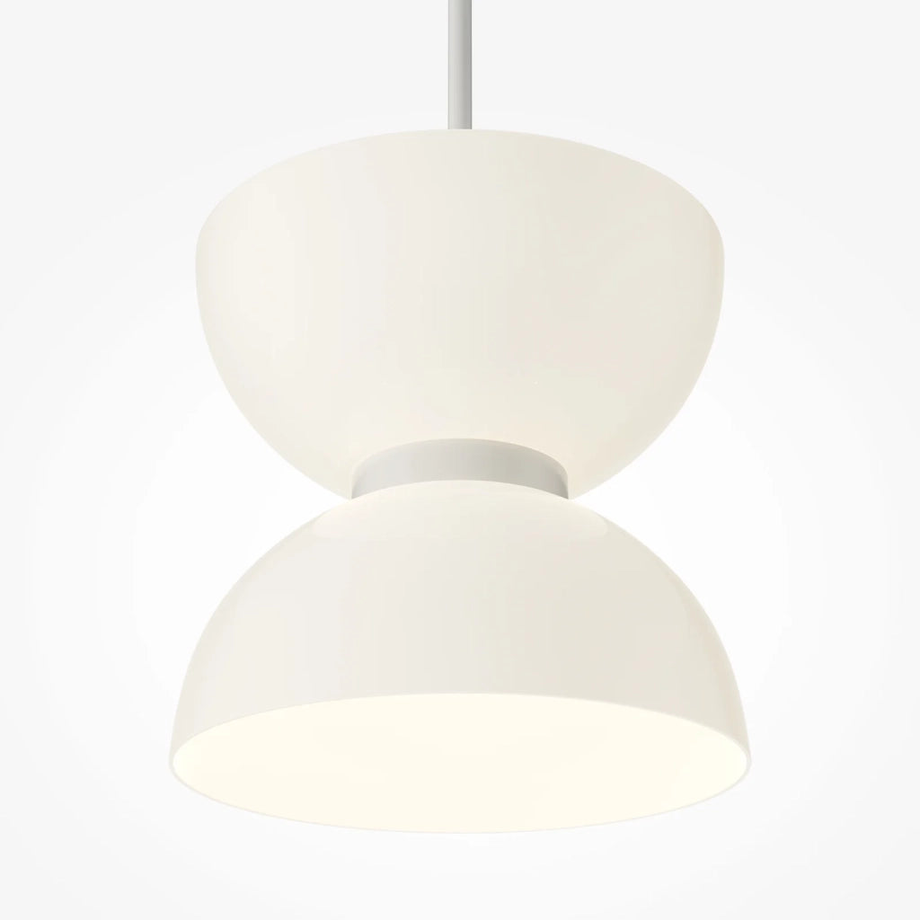 Maytoni Lampadario moderno Kyoto 1 luce LED integrato bianco metallo vetro