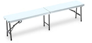 Panca pieghevole a valigia catering, scampagnata, giardino bianco 183x30x44 cm Fredi Olly