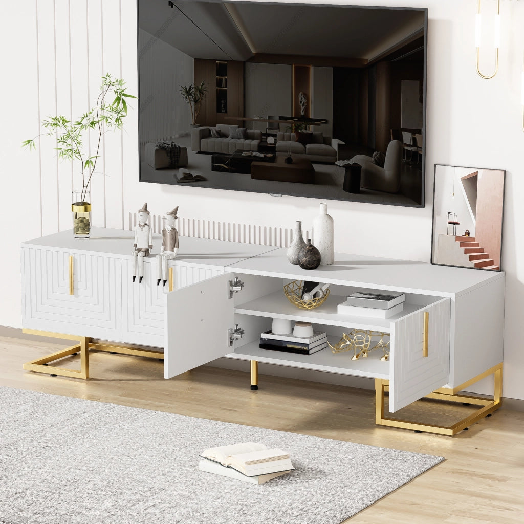TV-Schrank bianco in truciolare lungo 170 cm
