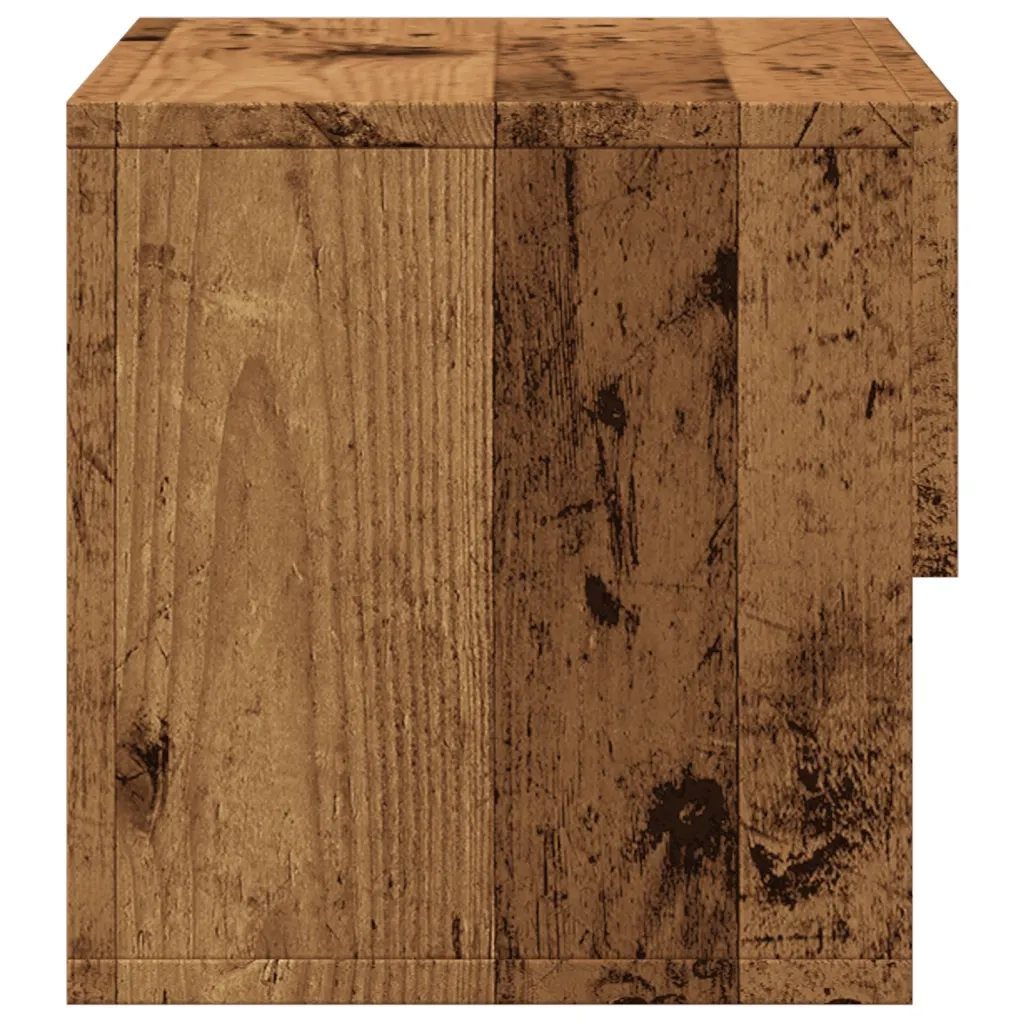 vidaXL Comodini da Parete 2pz Legno Antico