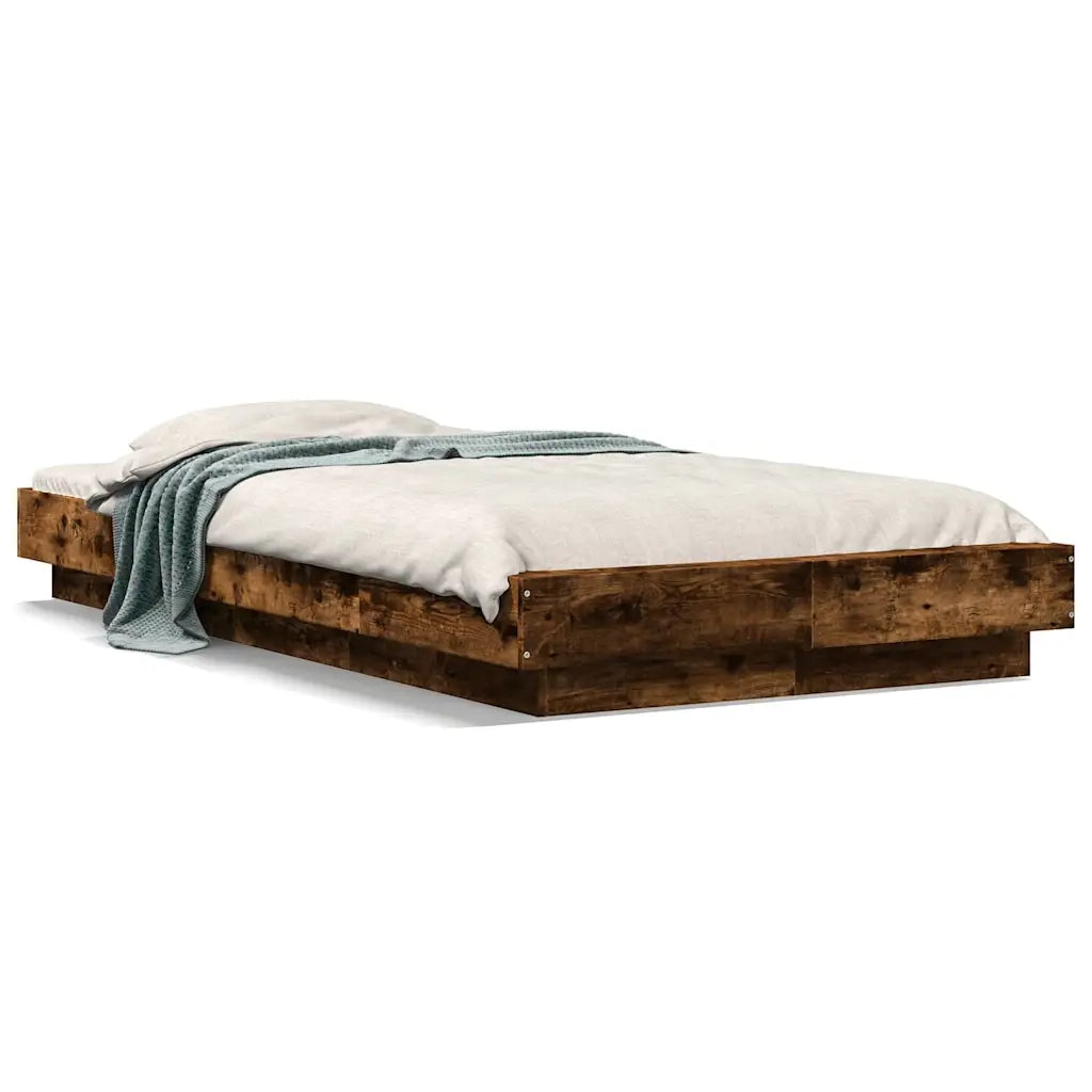 Giroletto-Struttura Letto Rovere Fumo 100x200 cm in Legno Multistrato 752189