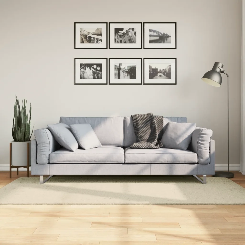 Tappeto a Pelo Corto HUARTE Morbido e Lavabile Crema 100x200 cm 375036