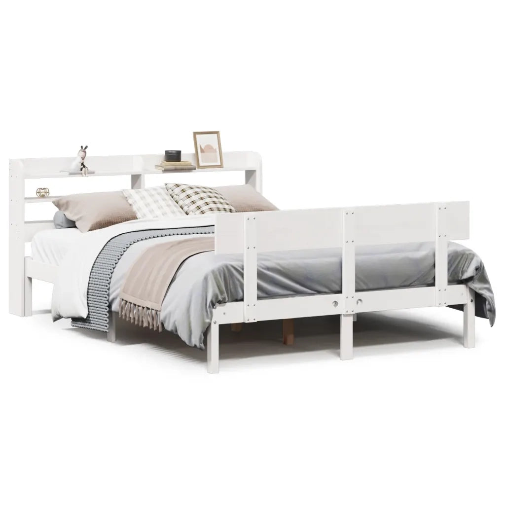 vidaXL Letto senza Materasso Bianco 135x190 cm Legno Massello di Pino