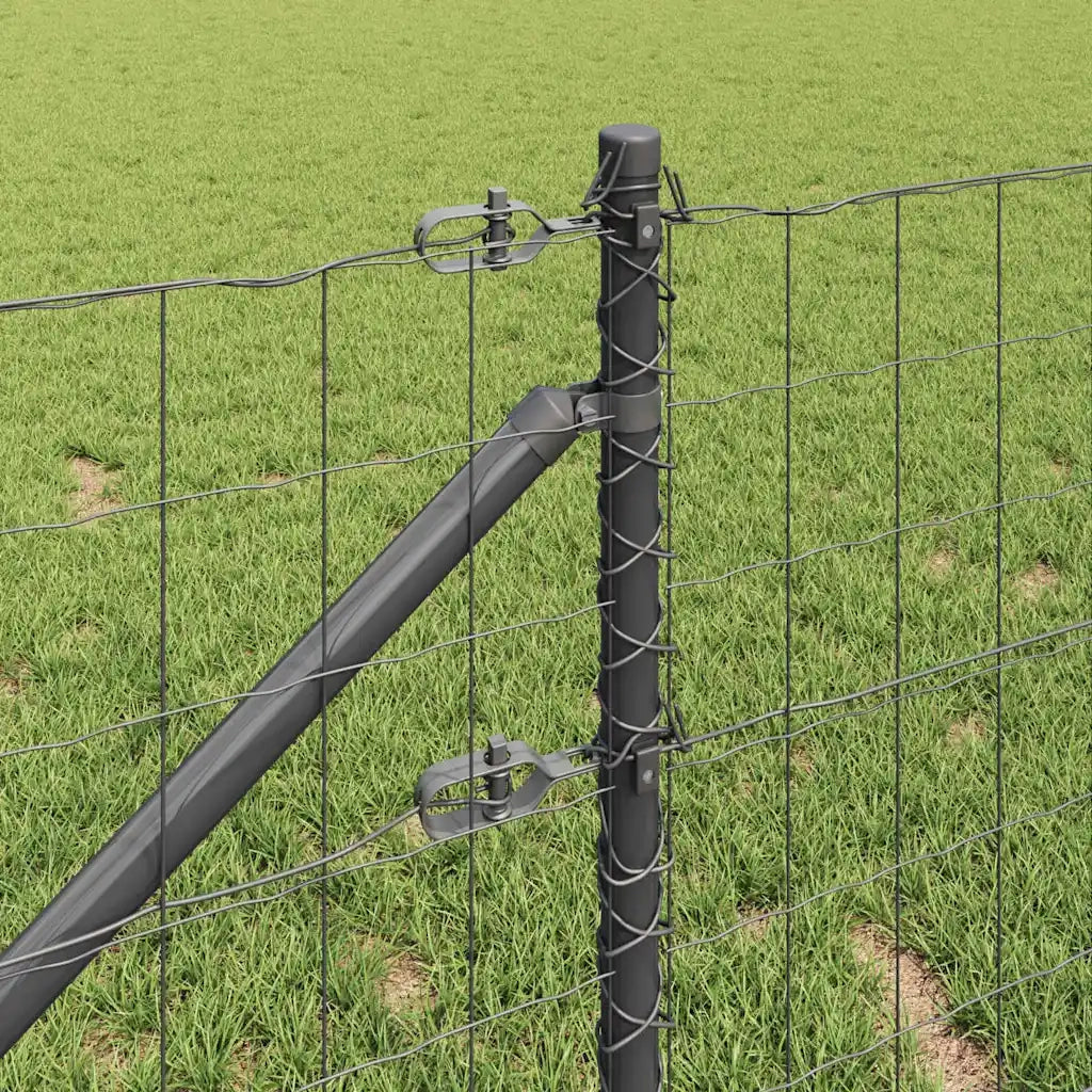 Recinzione con Posto Grigio 0,4 x 50 m Acciaio e PVC