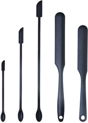 Set di spatole e spatole per padella, 2 grandi + 3 piccole spatole in silicone per cucinare, raschiare pentole, spremere pane, decorare torte, aiuti multifunzionali per la cucina e la cura della persona con appendiabiti