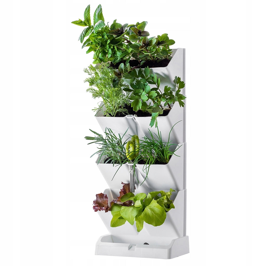 KADAX Vaso da fiori verticale a cascata a 4 moduli con supporto
