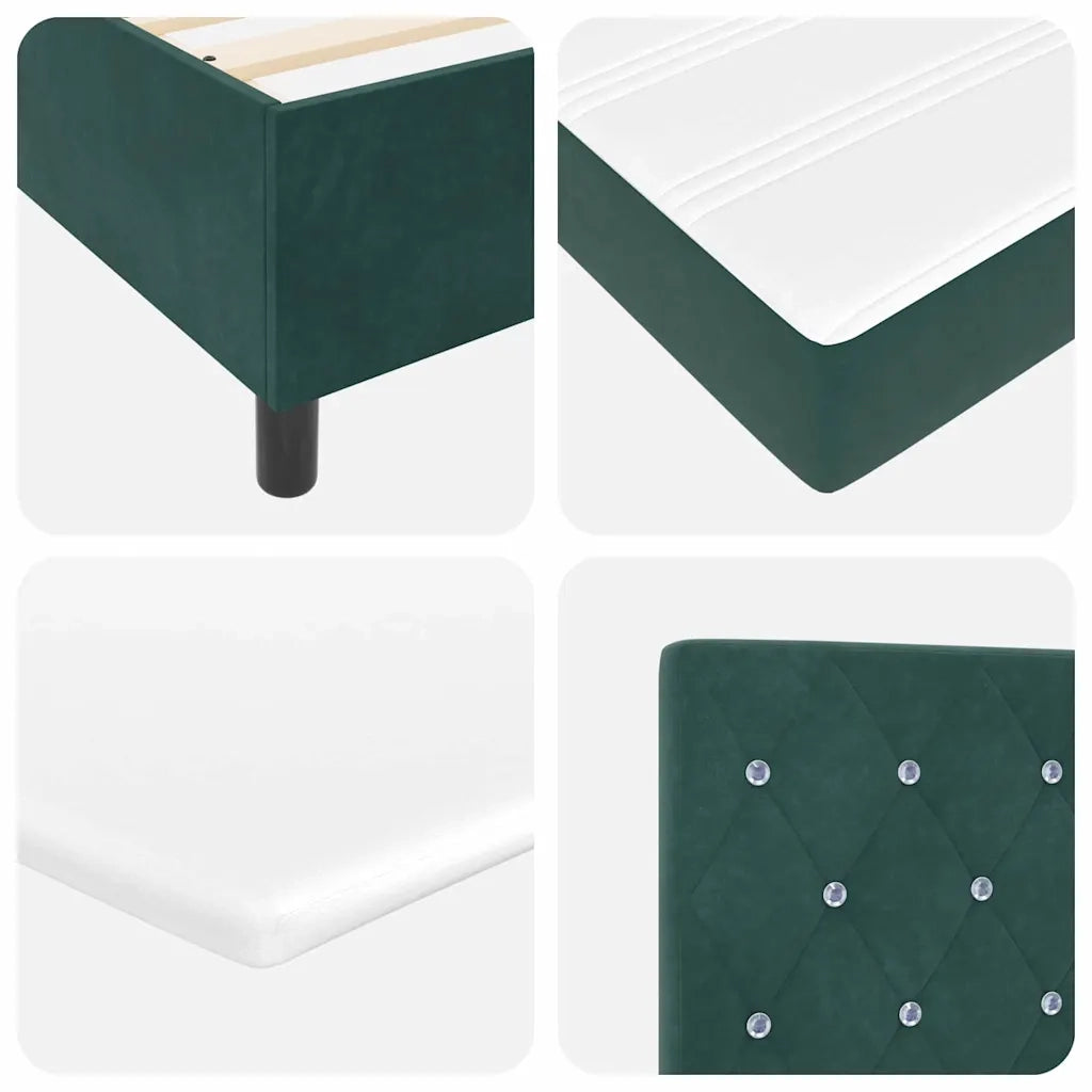 Letto a molle con materasso Verde Scuro 90 x 190 cm Velluto 3341933