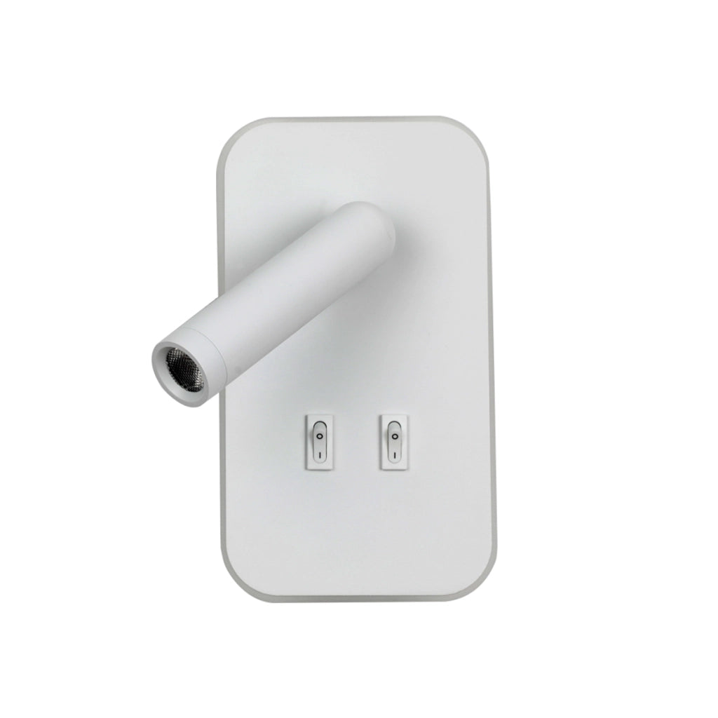 Applique moderna lettura bianca LED 8W con interruttore