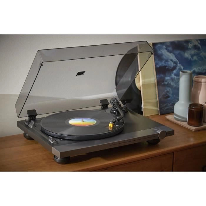 THOMSON TT700 - Giradischi in vinile Premium 33 e 45 Giri - Testina AT91 Audio Technica - Antiskating - Nero