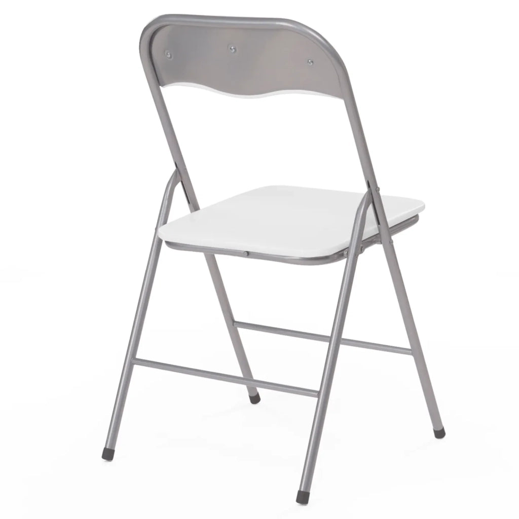 IDMarket - Set di 4 sedie pieghevoli in PU bianco KITY