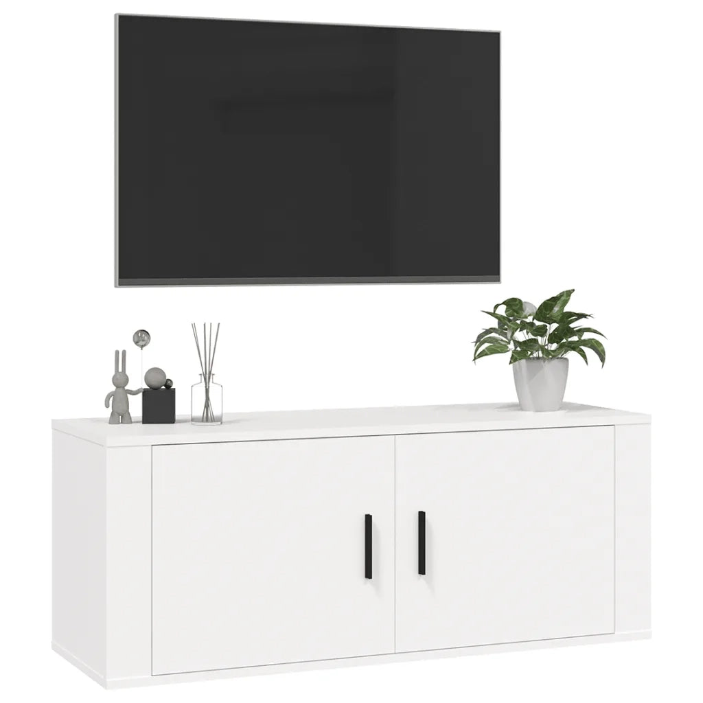 Mobile TV a Parete | Armadietto TV | Mobile Porta TV Bianco 100x34,5x40 cm