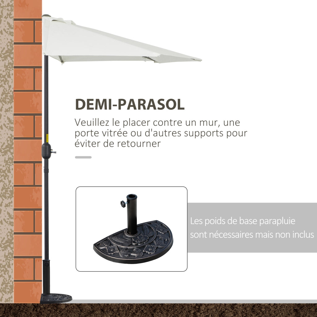 Ombrellone da balcone ¨C zephmum ¨C 5 bracci metallo poliestere crema ? 2.7 m