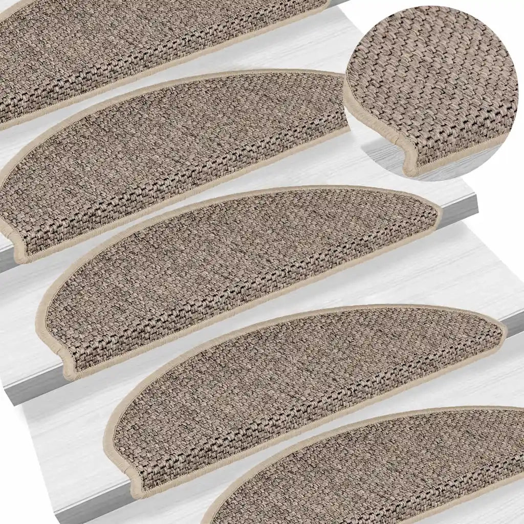 Tappeti Adesivi Scale Aspetto Sisal 30 pz | Gradini per Scale 65x21x4cm Beige Scuro