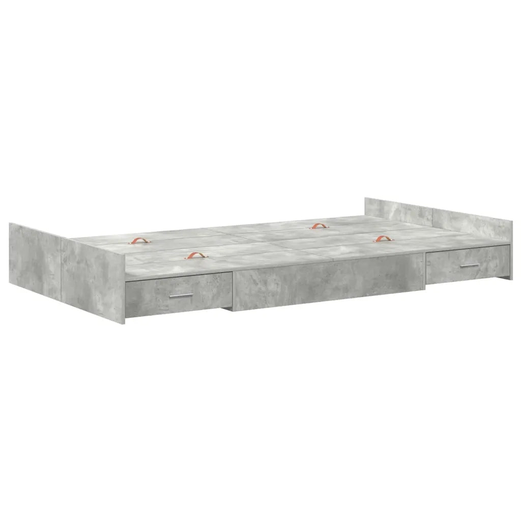 Struttura letto con contenitore-Giroletto con contenitore Grigio cemento 120 x 190 cm