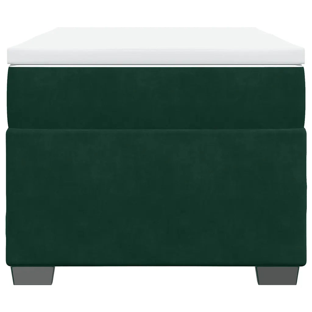 Giroletto a Molle con Materasso Verde Scuro 90x200 cm Velluto