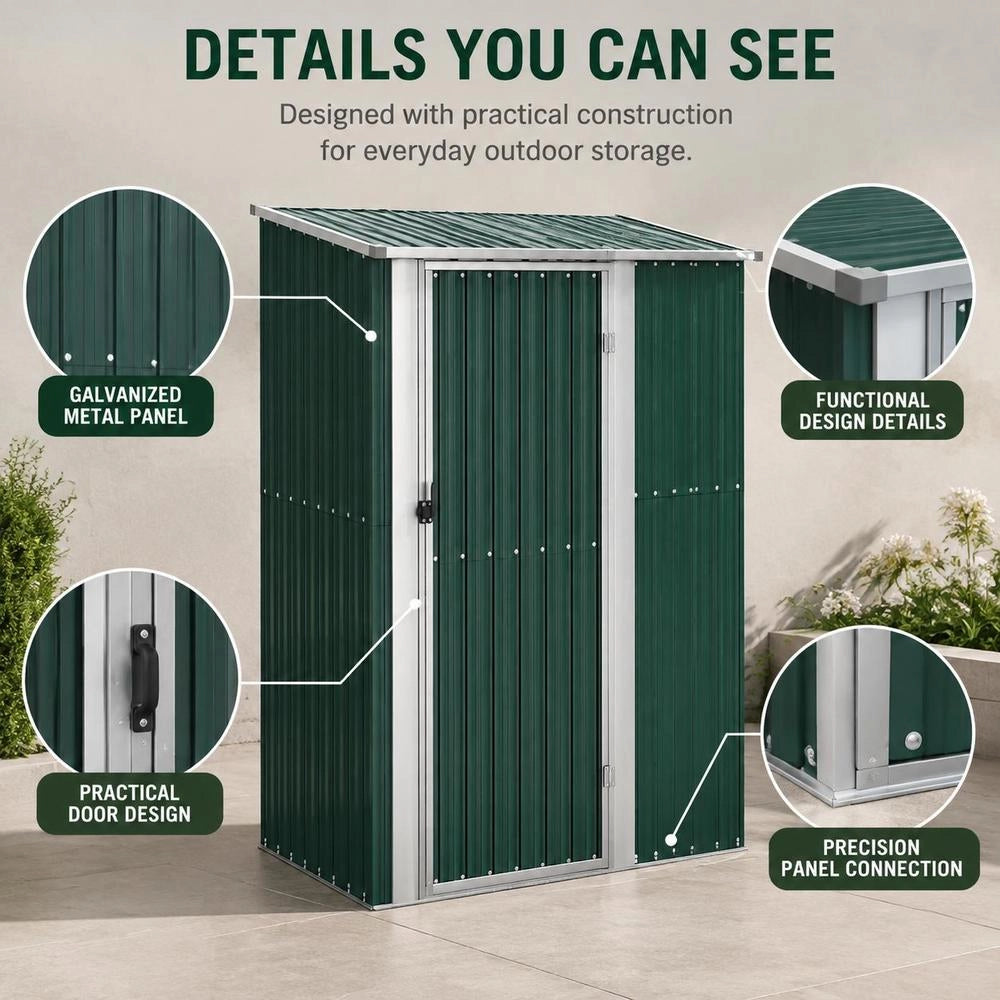 Garden Shed, Green, 180.5x97x209.5 Cm, Galvanized Steel