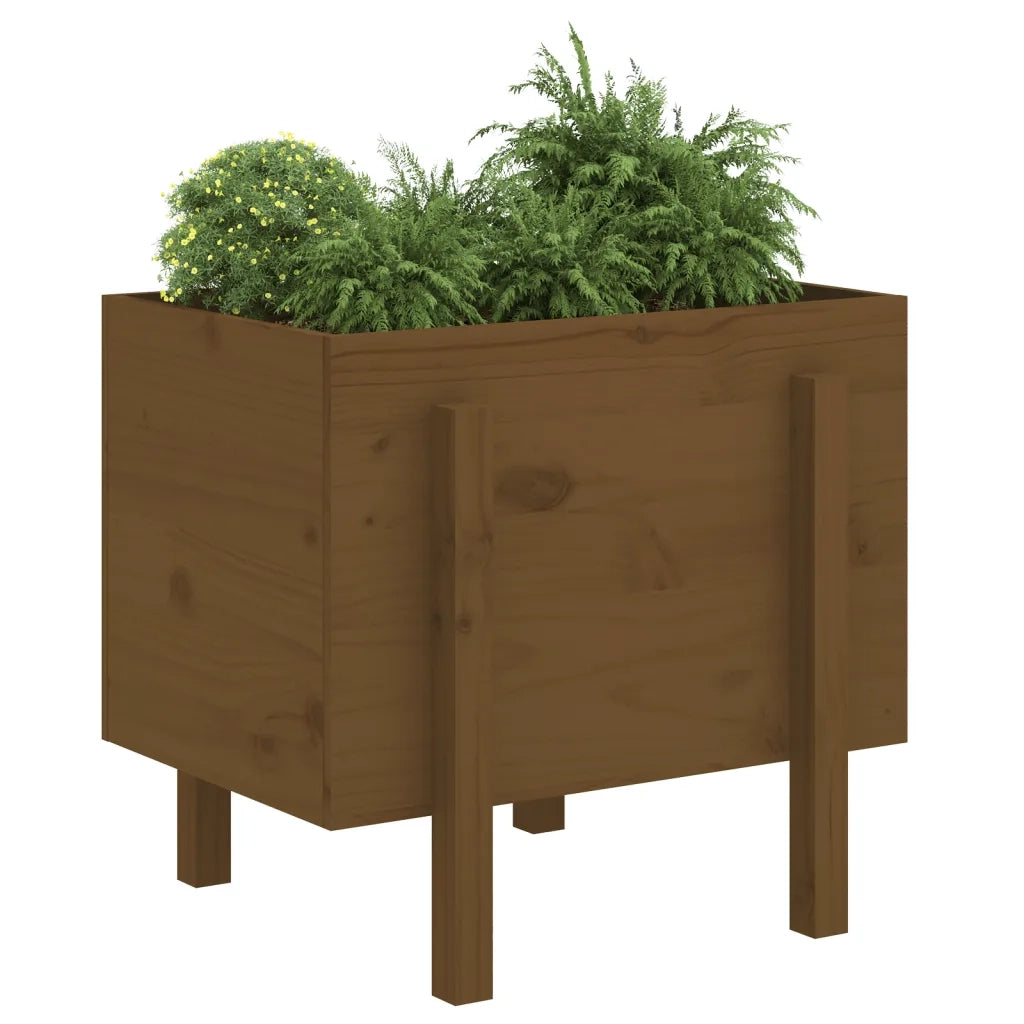 Fioriera | Cassetta per fiori | Vaso da Giardino Ambra 62x50x57 cm Legno Massello di Pino