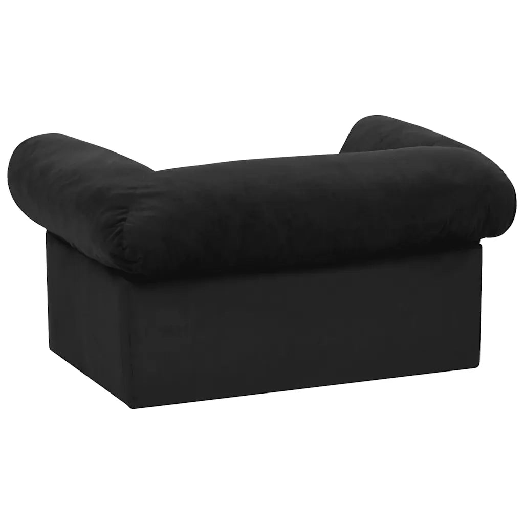 Divano per Cani con Cassetto Nero 75x50x38 cm in Peluche 171078