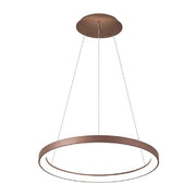 Trade Shop - Lampadario Pendente Led 42 W Cct Lampada Sospensione Circolare 58cm Luci Ufficio - Marrone